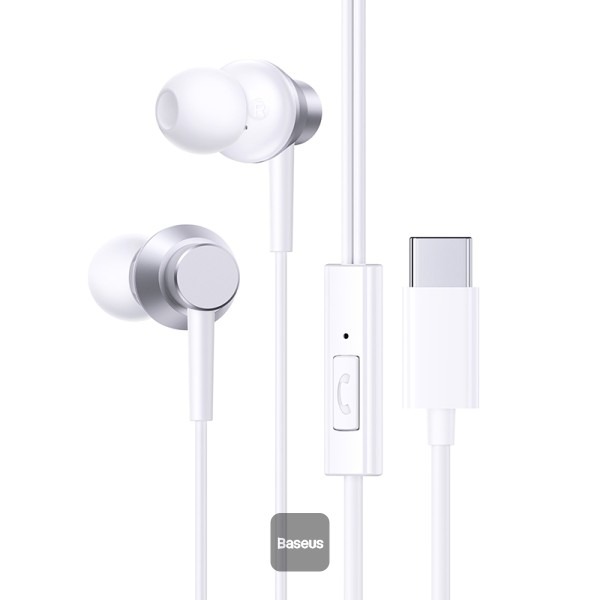 אוזניות חוטיות Baseus Encok CZ11 TYPE C - לבן