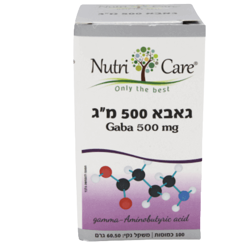 גאבא | 500 מ"ג | מכיל 100 כמוסות |  נוטרי קר | Nutri Care