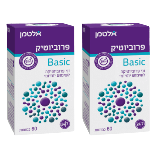 מבצע זוגי | פרוביוטיק בייסיק | זני פרוביוטיקה לשימוש יומיומי | 60 כמוסות | אלטמן | ALTMAN