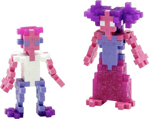 משחק הרכבה 100 חלקים קטנים במארז צינור רב פעמי - ורוד מנצנץ