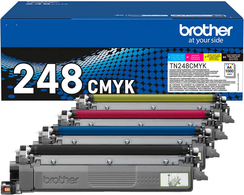 סט 4 טונרים מקוריים Brother TN-248 - M/C/Y/BK