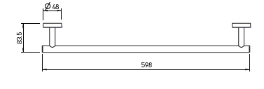 מוט מגבת יחיד סדרת סאן 60 ס