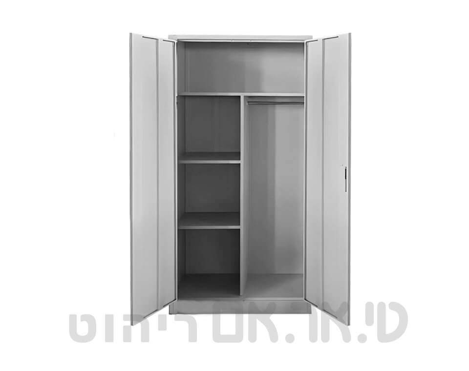 ארון הלבשה מתכת 2 דלתות אפור בהיר RAL7035