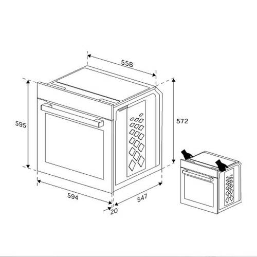 תנור בנוי Grundig GEBM12300B זכוכית שחורה