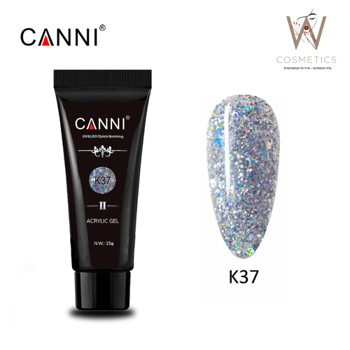 פוליג’ל קאני  K37 כחול ירוק גליטר | 15 גרם | קאני CANNI