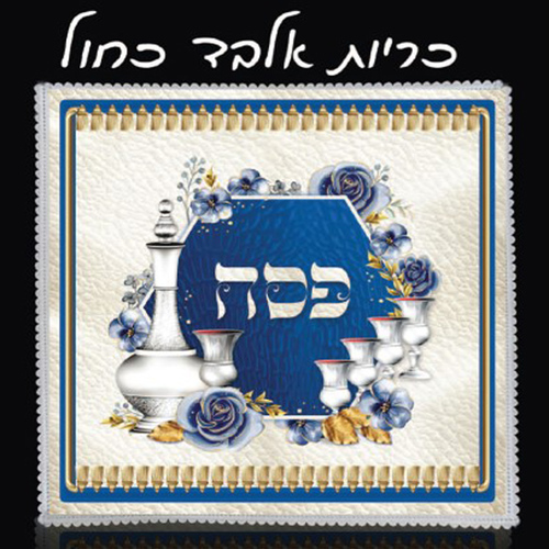 כיסוי כרית הסבה מאלבד/ דגם כחול 4 כוסות/ש.ה.