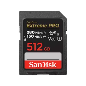 כרטיס זיכרון SanDisk 512GB Extreme PRO V60 UHS-II SD