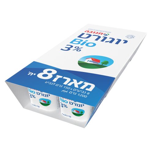 מארז יוגורט תנובה 3% שומן 8*150גרם