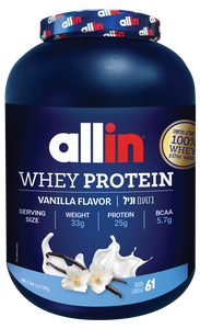 אבקת חלבון WHEY בטעם וניל 2 קג allin