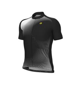 חולצה קצרה רכיבת אופניים גברים PRAGMA OPTICAL JERSEY שחור-לבן דקיקה קלילה טכנית אלסטית ומנדפת מאוד
