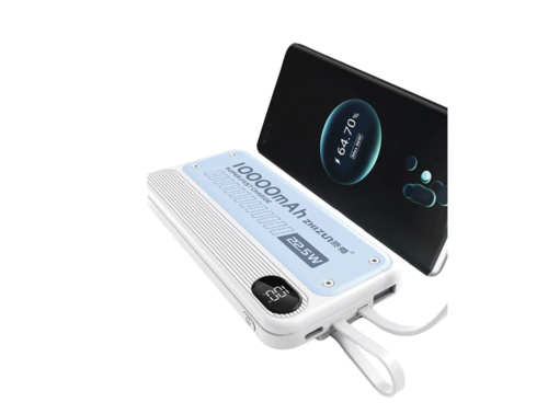 מטען נייד 10000mAh 22.5W עם צג וכבל מובנה דגם ZK-10 WHITE