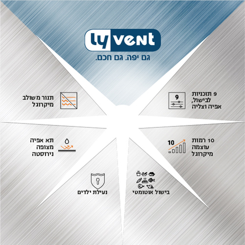 מיקרוגל משולב תנור אפייה בילד אין MW-T-115A נירוסטה LyVent