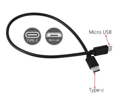 מתאם MICROUSB זכר ל USB Type C זכר באורך כמטר