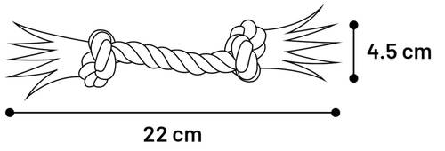 צעצוע לכלב חבל 2 קשרים 22 ס
