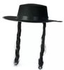כובע חסיד שחורה עם פאות