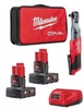 רצ'ט נטען D1/2 12V + שתי סוללות 6AH מבית Milwaukee