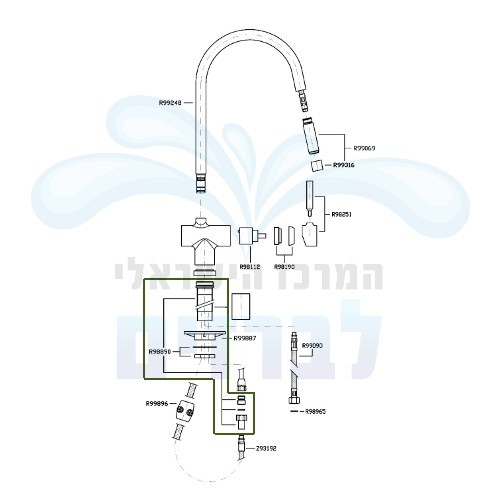 זוקטי ZUCCHETTI R98890 | ניפל חיבור בין צינור מים לצינור נשלף זוקטי