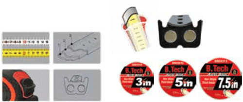 מטר מגנטי כולל 8 גלגלי הנעה 3/5/7.5/10 מטר