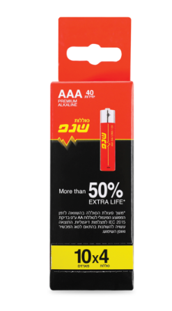 מארז 40 סוללות AAA אלקליין שנפ 1.5V