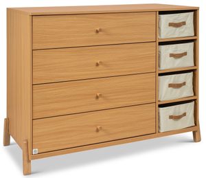 שידת החתלה 120 ס"מ עם מסילות שקטות אוטומטיות דגם מילאנו (סלסלות לבנות)