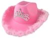 כובע בוקרות וורוד עם עיטור בצבצע לבן או ורוד
