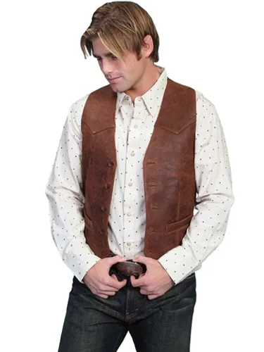 ווסט חום דמוי עור לתחפושת קאובוי