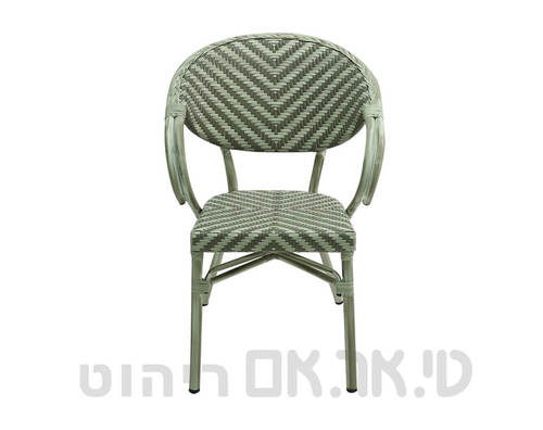 כסא ראטן דגם איקס עם ידיות חזית