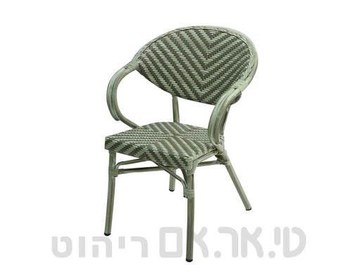 כסא ראטן דגם איקס עם ידיות צד