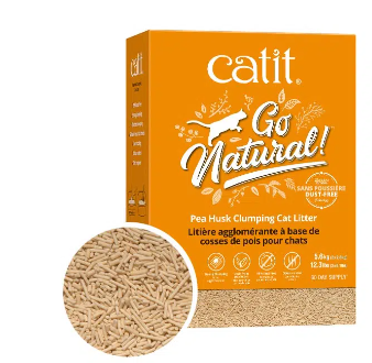 Catit Go Natural Pea Husk Clumping Cat Litter - חול חתולים מקליפת אפונה בניחוח וניל 5.6 ק"ג