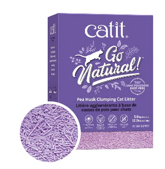 Catit Go Natural Pea Husk Clumping Cat Litter - חול חתולים מקליפת אפונה בניחוח לבנדר 5.6 ק