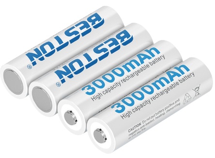 סוללות נטענות 1.2V   3000mA 4*AA  תוצרת Beston