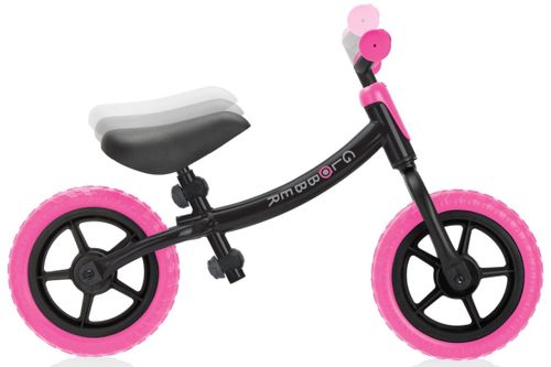 אופני איזון Go Bike 2024 עם שלדה מתהפכת, מצבי גובה במושב ובכידון - ורוד