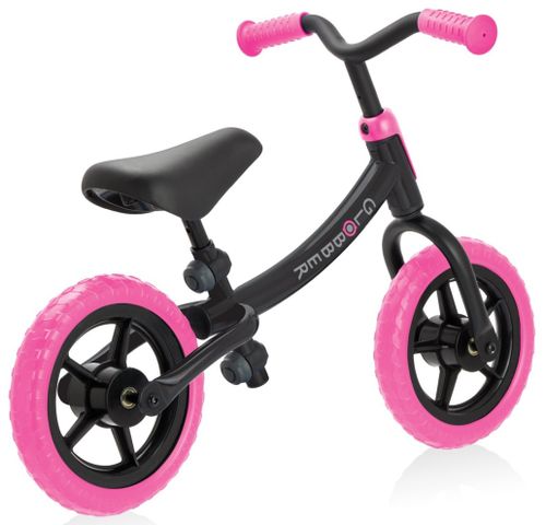 אופני איזון Go Bike 2024 עם שלדה מתהפכת, מצבי גובה במושב ובכידון - ורוד