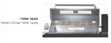 מטבח חוץ 6 מבערים כולל כיור ברז ומקרר משטח עליון שיש גרניט בגימור שחור GRILLS PREMIUM