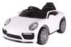 מכונית ממונעת 6V בדמות פורש 991 עם אפקטים, אורות ושלט רחוק עם כפתור עצירת חרום - לבן