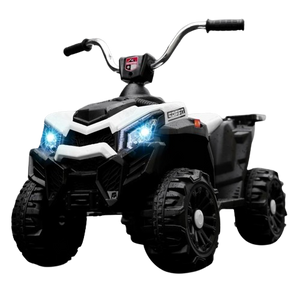 טרקטורון חשמלי לילדים 6V עם אורות LED קדמיים ואפקטים קוליים - לבן