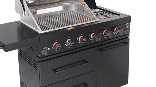 מטבח חוץ 4 מבערים כולל כיור ברז ומקרר משטח עליון גרניט פורצלן - דגם GRILLS MASTER