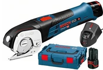 מספריים נטענים 12V + שתי סוללות 2.0AH ומטען מבית BOSCH בוש  GUS 12V-300