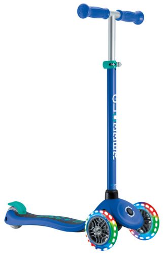 קורקינט לילדים פרימו לייטס Primo Lights אורות בגלגלים, נעילת היגוי וידית בגובה משתנה - כחול נייבי