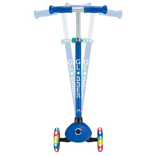 קורקינט לילדים פרימו לייטס Primo Lights אורות בגלגלים, נעילת היגוי וידית בגובה משתנה - כחול נייבי