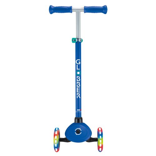 קורקינט לילדים פרימו לייטס Primo Lights אורות בגלגלים, נעילת היגוי וידית בגובה משתנה - כחול נייבי