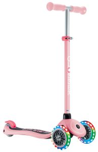 קורקינט לילדים פרימו לייטס Primo Lights אורות בגלגלים, נעילת היגוי וידית בגובה משתנה - ורוד פסטל