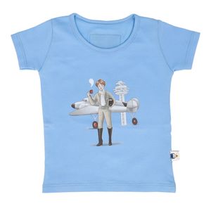 חולצה שרוול קצר 1-5 שנים טייסת תכלת