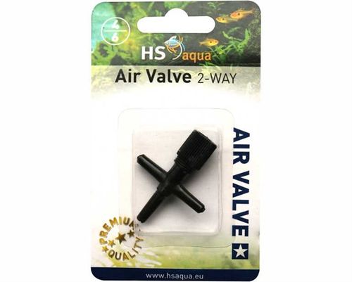 ברז אוויר T שתי יציאות | HS AQUA AIR VALVE 2-WAY 4-6 MM 2 PCS. BLACK