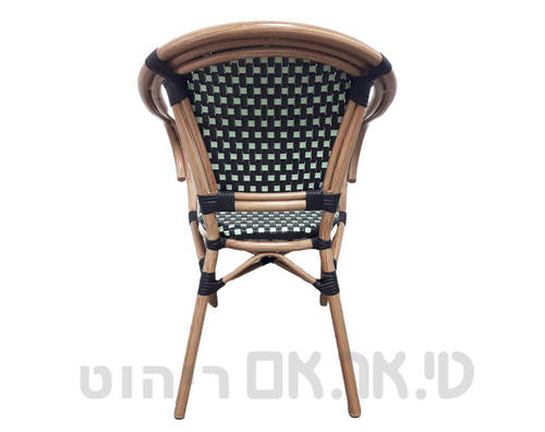 כסא ראטן דגם מנטה עם ידיות-גב