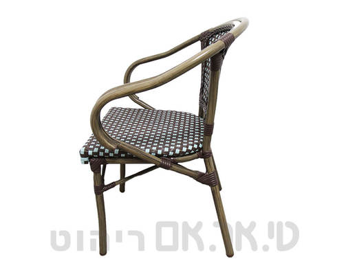 כסא ראטן דגם סקיי עם ידיות-צד
