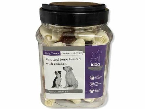 איי דוג צנצנת עצם קשר עם עוף 400 ג' | dog treat IDOG