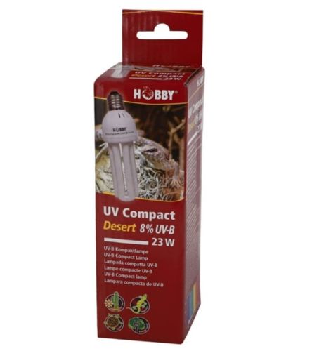נורת UV חסכונית בחשמל | HOBBY UV COMPACT DESERT 8% 22W