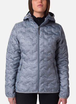 מעיל פוך לנשים DELTA RIDGE HOODED W מבית Columbia אפור