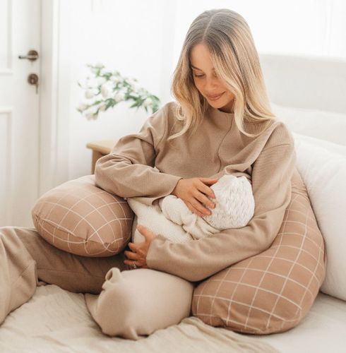כרית הנקה והריון במילוי ויסקו עם בד ניתן להסרה - צ'רקול משבצות